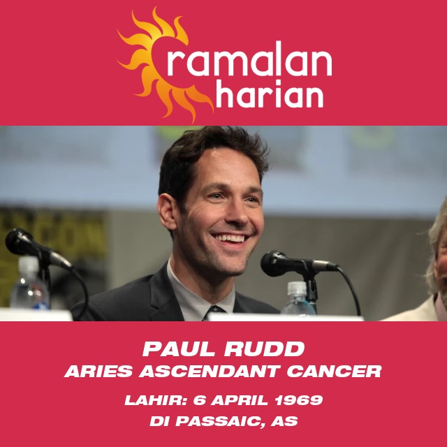 Potret Paul Rudd sebagai Aries dalam Astrologi